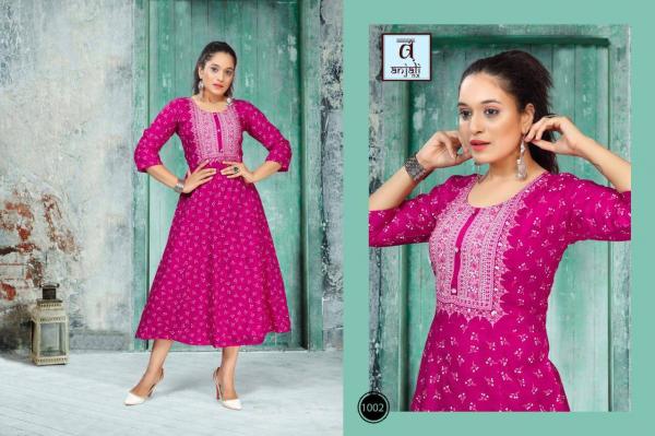 Anjali Libas Rayon Fancy Kurti Catalogue